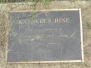 Kathleen HINE,
wife of Alan,
mother of Ken, David & Peter,
2-12-21 - 4-3-99;
Howard cemetery, City of Hervey Bay