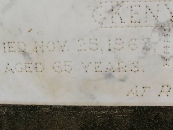Nehemiah KENYON,  | husband father,  | died 25 Nov 1963 aged 65 years;  | Howard cemetery, City of Hervey Bay  | 