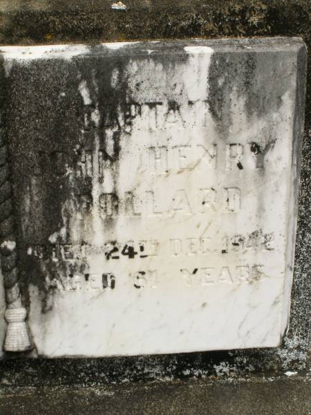 Agnes Gray Jamieson POLLARD,  | died 2 Sept 1941 aged 58 years;  | Captain John Henry POLLARD,  | died 24 Dec 1942 aged 61 years;  | Howard cemetery, City of Hervey Bay  | 