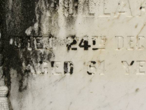 Agnes Gray Jamieson POLLARD,  | died 2 Sept 1941 aged 58 years;  | Captain John Henry POLLARD,  | died 24 Dec 1942 aged 61 years;  | Howard cemetery, City of Hervey Bay  | 