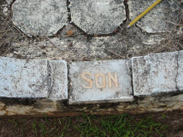 Sid,  | son,  | died 29 Sept 1917;  | Howard cemetery, City of Hervey Bay  | 