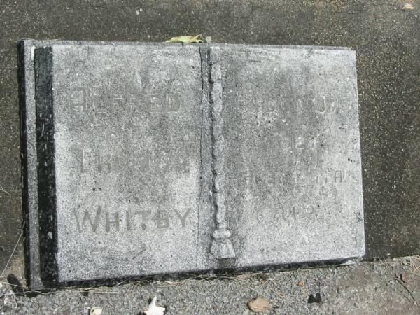 Alfred Thomas WHITBY,  | died 18? July 1927 aged 43? years;  | Howard cemetery, City of Hervey Bay  | 