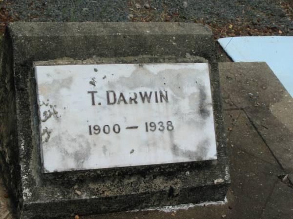 T. DARWIN,  | 1900 - 1938;  | Howard cemetery, City of Hervey Bay  | 