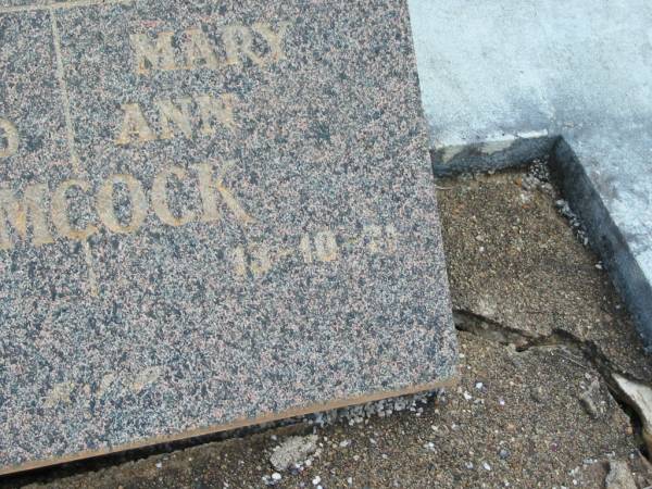 Charles Edmund SIMCOCK,  | died 14-6-58;  | Mary Ann SIMCOCK,  | died 13-10-71;  | Howard cemetery, City of Hervey Bay  | 