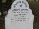 Adolph LEWALD
d: 17 Jul 1915, aged 63
Hoya Lutheran Cemetery, Boonah Shire