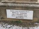 August Albert Friedrich HAMMERMASTER
geb: 4 Marz 1850
gest: 7 Februar 1899
Emilia Louisa (HAMMERMASTER)
geb 1 Oktober 1853
gest: 6 Oktober 1931
Hoya Lutheran Cemetery, Boonah Shire