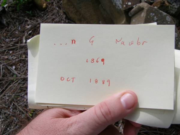 ...n G Navbr  |         1869  |    Oct  1889  | Hoya Lutheran Cemetery, Boonah Shire  |   | 