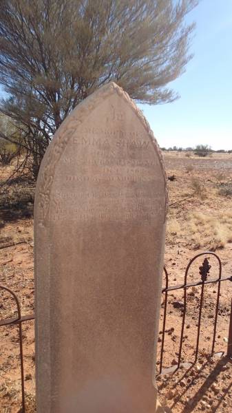 Emma SHAW  | b: Westbury, Tasmania, 21 Dec 1864  | d: 3 Mar 1882  |   | JC pub ruins, Canterbury, Barcoo Shire, QLD  | Copyright: Nicholas Fletcher, 2017  |   | 
