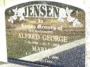 
parents;
Alfred George JENSEN,
7-8-1904 - 12-7-1958;
Maria,
3-7-1904 - 7-8-1995;
Jandowae Cemetery, Wambo Shire

