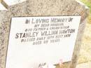 
Stanley William HAWTON,
husband father grandfather,
died 10 Sept 1975 aged 69 years;
Jandowae Cemetery, Wambo Shire
