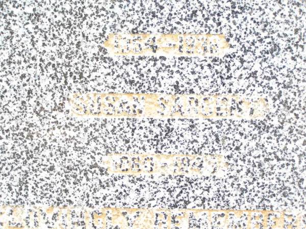 parents;  | James Francis SARGENT,  | 1854 - 1938;  | Susan SARGENT,  | 1860 - 1943;  | Jandowae Cemetery, Wambo Shire  | 