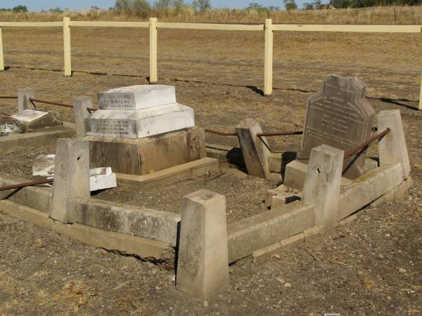 Fredreck WOCKNER,  | died 2 Nov 1905 aged 66 years 9 months;  | Andrew Henry WOCKNER,  | born 21? April 1875,  | died fatal accident passing White's Gate  | 11 Dec 1897 aged 22 years & 8 months;  | Jondaryan cemetery, Jondaryan Shire  | 