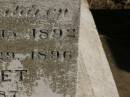 Martha Mary,
daughter of Valentine & Mary PLATZ,
died 10? March? 1911 aged 25 years 6 months;
children;
Frederick,
died 15 Aug 1892;
Albert,
died 29 March 1896;
Annie Margaret,
died 3 April 1887;
Valentine PLATZ,
died 8 March 1917 aged 68 years,
erected by wife & children;
Maria PLATZ,
died 1 July 1933 aged 78 years;
Joseph Peter PLATZ,
son of Valentine & Mary PLATZ,
died 4 Dec 1921 aged 31 years,
erected by mother, sisters & brothers;
Mary PLATZ,
mother,
died 1 July 1933? aged 78 years;
Jondaryan cemetery, Jondaryan Shire