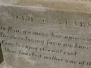 Martha Mary,
daughter of Valentine & Mary PLATZ,
died 10? March? 1911 aged 25 years 6 months;
children;
Frederick,
died 15 Aug 1892;
Albert,
died 29 March 1896;
Annie Margaret,
died 3 April 1887;
Valentine PLATZ,
died 8 March 1917 aged 68 years,
erected by wife & children;
Maria PLATZ,
died 1 July 1933 aged 78 years;
Joseph Peter PLATZ,
son of Valentine & Mary PLATZ,
died 4 Dec 1921 aged 31 years,
erected by mother, sisters & brothers;
Mary PLATZ,
mother,
died 1 July 1933? aged 78 years;
Jondaryan cemetery, Jondaryan Shire