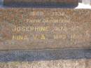 Henry Charles FREDERIC,
born 5 Feb 1839,
died 29 Dec 1908,
erected by wife & children;
Eliza Ann,
wife,
born 5 Dec 1841,
died 8 July 1914;
Erwin C. FREDERIC,
1871 - 1916,
Arthur J. FREDERIC,
1869 - 1938;
Josephine,
daughter,
1878 - 1878;
Nina V.A.,
daughter,
1885 - 1887;
Jondaryan cemetery, Jondaryan Shire