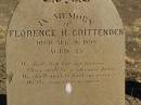 Florence H. CRITTENDEN,
died 9 Aug 1899 aged 35 years;
Jondaryan cemetery, Jondaryan Shire