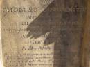 Mary CONNORTY,
wife of Thomas CONNORTY,
native of Co Killarney Ireland,
died Jondaryan 1 June 1892 in 50th? year,
erected by son Patrick CONNORTY;
Jondaryan cemetery, Jondaryan Shire