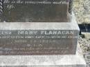 Denis FLANAGAN,
native of Co Kildare Ireland,
died 6 Nov 1898 aged 54 years;
Mary FLANAGAN,
died 16 March 1936 aged 88 years;
Jondaryan cemetery, Jondaryan Shire