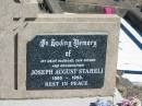 Joseph August STAHELI,
husband father grandfather,
1895 - 1953;
Jondaryan cemetery, Jondaryan Shire