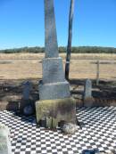 Neil MCGILP,
died 21 Oct 1915 aged 76 years;
Mary,
wife,
died 29 Sep 1921 aged 59 years;
Alexander,
brother,
died 6 July 1895 aged 14 years;
Niel Alexander,
died 6 Jan 1898 aged 10 months;
Jondaryan cemetery, Jondaryan Shire