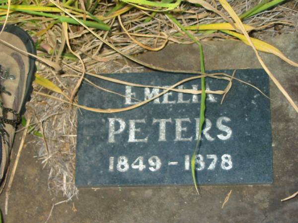 Emelia PETERS  | 1849 - 1878  | Engelsburg Baptist Cemetery, Kalbar, Boonah Shire  | 