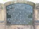 
Alexander VERRALL, husband father,
died 17 March 1941 aged 60 years;
Lillah May VERRALL, mother,
died 29 June 1962 aged 72 years;
Kalbar General Cemetery, Boonah Shire
