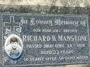 
Richard K. MANSTONE, son brother,
died 14 April 1978 aged 23 years;
Kalbar General Cemetery, Boonah Shire
