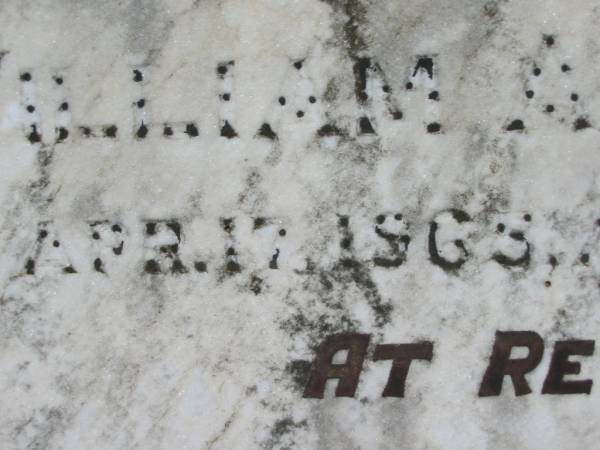 Emilie M.R. MULLER, wife mother,  | died 6 May 1961 aged 87 years;  | William A. MULLER, father,  | died 17 April 1968 aged 90 years;  | Kalbar General Cemetery, Boonah Shire  | 