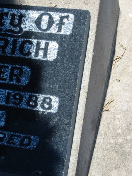 Wilhelm Heinrich HAMMERMEISTER,  | died 3 Nov 1988 aged 85 years;  | Kalbar General Cemetery, Boonah Shire  | 