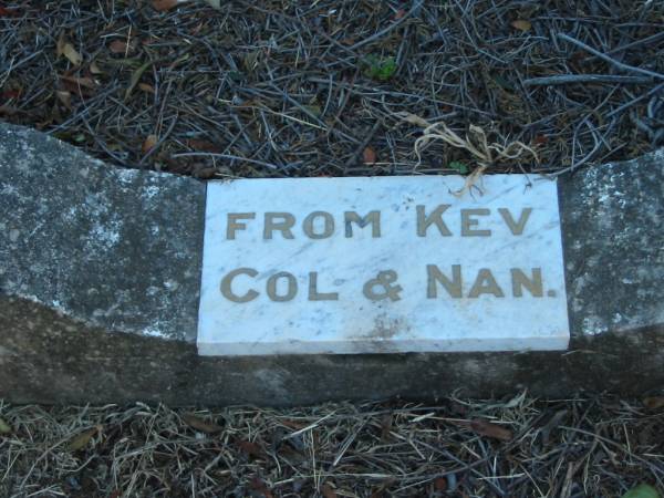 Tommy CHAY,  Washpool ,  | died 28 Dec 1952 aged 65 years,  | from Kev, Col & Nan;  | Kalbar General Cemetery, Boonah Shire  | 