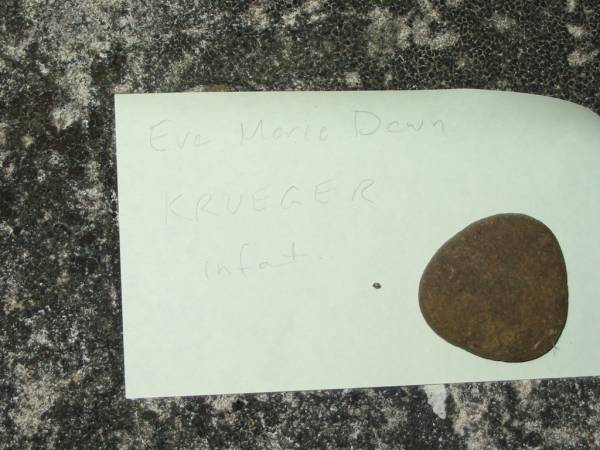 Eva Marie Dawn KRUEGER  | infant  | St John's Lutheran Church Cemetery, Kalbar, Boonah Shire  |   | 