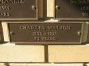 
Charles WALTON,
1852  - 1926 aged 73 years;
Engelsburg Methodist Pioneer Cemetery, Kalbar, Boonah Shire
