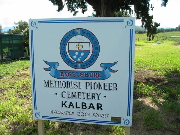 Engelsburg Methodist Pioneer Cemetery, Kalbar, Boonah Shire  | 