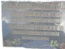 
Melva BRINKLEY,
20-4-1927 - 26-10-1961;
Alfred BRINKLEY,
5-7-1922 - 18-4-1987;
Kandanga Cemetery, Cooloola Shire
