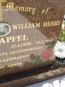 
Ethel May HOLZAPFEL,
21-1-1912 - 15-1-1979;
William Henry HOLZAPFEL,
27-1-1909 - 25-3-2003;
parents grandparents great-grandparents;
Kandanga Cemetery, Cooloola Shire
