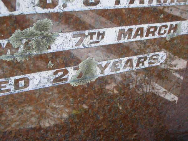 Martin J. O'FARRELL,  | son brother uncle,  | died 7 March 1961 aged 27 years;  | Kandanga Cemetery, Cooloola Shire  | 