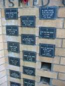 
Arthur Edward ALLEN
21 Oct 1976, aged 73
Jessie May ALLEN
24 Jul 1970, aged 63
Bertha CROSS
10 Mar 1982, aged 98
William George CROSS
3 Sep 1970, aged 63
George Alfred CROSS
5 May 1949, aged 72
Frank CROSS
9 Dec 1961, aged 57
Florence E HITCHIN
17 Feb 1965, aged 90
Henry HITCHIN
12 Oct 1949 aged 80
Alice Grace Mary HOLMES
31 May 1969, aged 85
Phyllis WHITFORD
14 Feb 1983, aged 70
Sarah E MITCHELL
27 Oct 1961, aged 80
Frederick Arthur HARRIES
23 Sep 1959, aged 53
Edward George MORLEY
22 Dec 1952, aged 60
St Marys Anglican Church, Kangaroo Point, Brisbane
