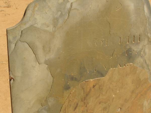 M...NOI?  III  |   1871?  | 44? years  | Cemetery at Kanyaka Homestead,  | north of Quorn,  | South Australia  | 