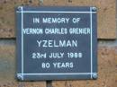 
Vernon Charles Grenier YZELMAN
d: 23 Jul 1988, aged 80
Kenmore-Brookfield Anglican Church, Brisbane
