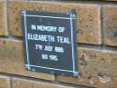 
Elizabeth TEAL
d: 7 Jul 1986, aged 80
Kenmore-Brookfield Anglican Church, Brisbane
