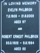 
Evelyn PHILBRICK
b: 7 Feb 1905, d: 21 Sep 2002, aged 97
Robert Ernest PHILBRICK
b: 20 Mar 1902, d: 9 Aug 1984, aged 82
Kenmore-Brookfield Anglican Church, Brisbane
