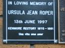 
Ursula Jean ROPER
d: 13 Jun 1997
Kenmore-Brookfield Anglican Church, Brisbane
