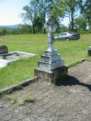 Thomas GORMAN,
born Thurlie?, Ireland 1844,
died 1922 aged 78 years;
Ann, wife,
born county Monaghan, Ireland 1840,
died 1924 aged 84 years;
Thomas GORMAN, son
died 1924 aged 48 years;
Daniel GORMAN, son,
died 1938 aged 60 years;
Mary Ann PLATELL and her two infants, daughter,
died 1909 aged 30 years;
Hugh GORMAN,
died 1947 aged 67 years;
Ellen LEO, daughter sister,
died 1928 aged 55 years,
interred at Gleneagle;
St Johns Catholic Church, Kerry, Beaudesert Shire