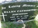 Ellen Catherine JOHNSTON,
died 15-3-1999 aged 96 years;
St Johns Catholic Church, Kerry, Beaudesert Shire