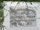 Agatha L. HORAN,
21-4-1887 - 17-7-1963;
St Johns Catholic Church, Kerry, Beaudesert Shire