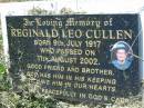Reginald Leo CULLEN, brother,
born 9 July 1917 died 11 Aug 2002;
St Johns Catholic Church, Kerry, Beaudesert Shire