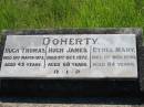 Hugh Thomas DOHERTY,
died 31 March 1973 aged 43 year;
Hugh James DOHERTY,
died 9 Oct 1972 aged 68 years;
Ethel Mary DOHERTY,
died 1 Nov 1990 aged 84 years;
St Johns Catholic Church, Kerry, Beaudesert Shire