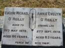 Eugene Michael OREILLY,
died 19 May 1979 aged 86 years;
Annie Evelyn OREILLY,
died 27 Sept 1979 aged 83 years;
St Johns Catholic Church, Kerry, Beaudesert Shire