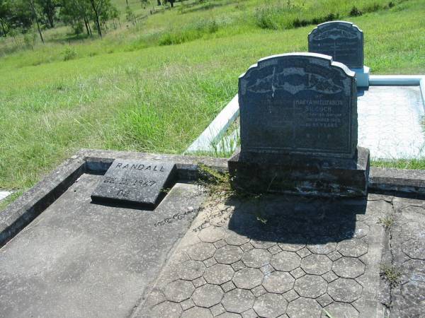 William Joseph SILCOCK,  | died 2 Sept 1919 aged 10 years 10 months;  | Mary Ann Elizabeth SILCOCK,  | died 31 Dec 1969 aged 85 years;  | Randall, 22-12-1967 aged? 82;  | St John's Catholic Church, Kerry, Beaudesert Shire  | 