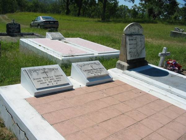 John Reilly SMITH,  | died 7 Aug 1955 aged 82 years;  | Catherine Mary SMITH,  | died 28 Jan 1983 aged 90 years;  | St John's Catholic Church, Kerry, Beaudesert Shire  | 